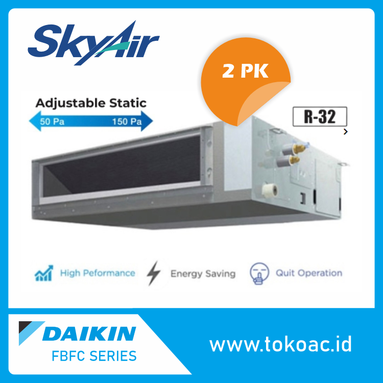 DAIKIN FBFC50DVM4 AC SPLIT DUCT CONNECTION MIDDLE STATIC 2 PK INVERTER ...